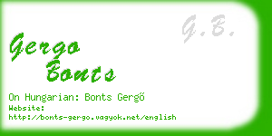 gergo bonts business card